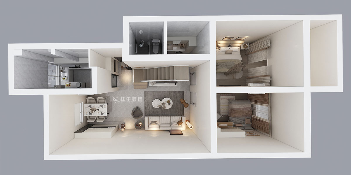 贾庭｜都市山庄5-702-122㎡-现代风格｜3室2厅1厨1卫｜老房装修｜定制家｜全包11